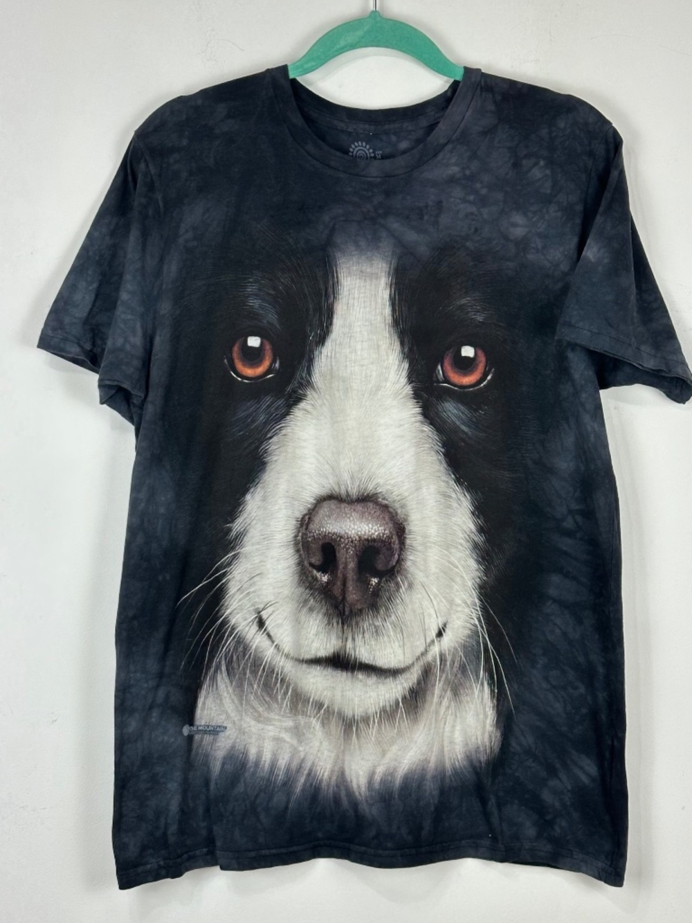 The Mountain Unisex Border Collie Dark Gray Tie Dye Tee Shirt M Pets Dogs